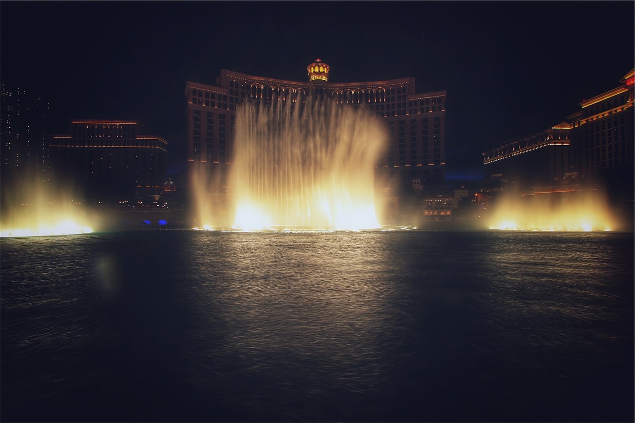 Bellagio Las Vegas hotel exterior at night